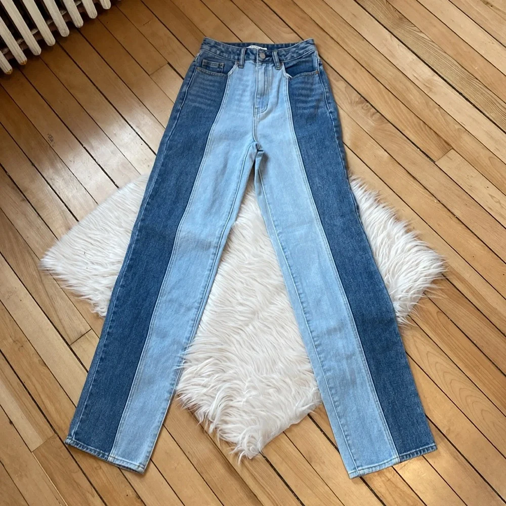 PacSun Eco Two-Tone '90s Boyfriend Jeans, Size 24 - Picture 5 of 16